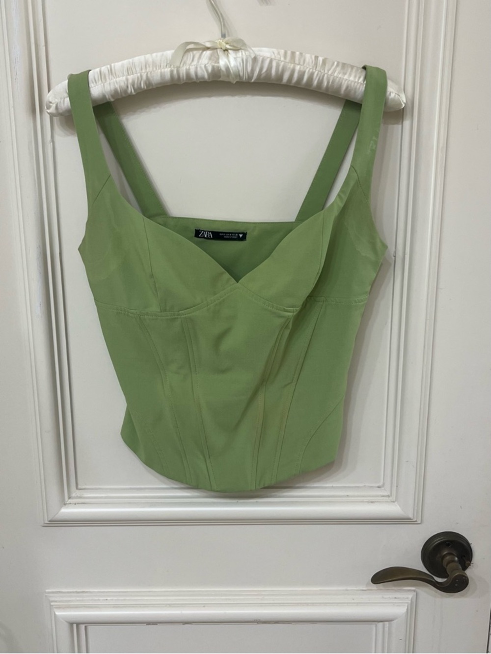 Zara Green Structured Bustier Camisole